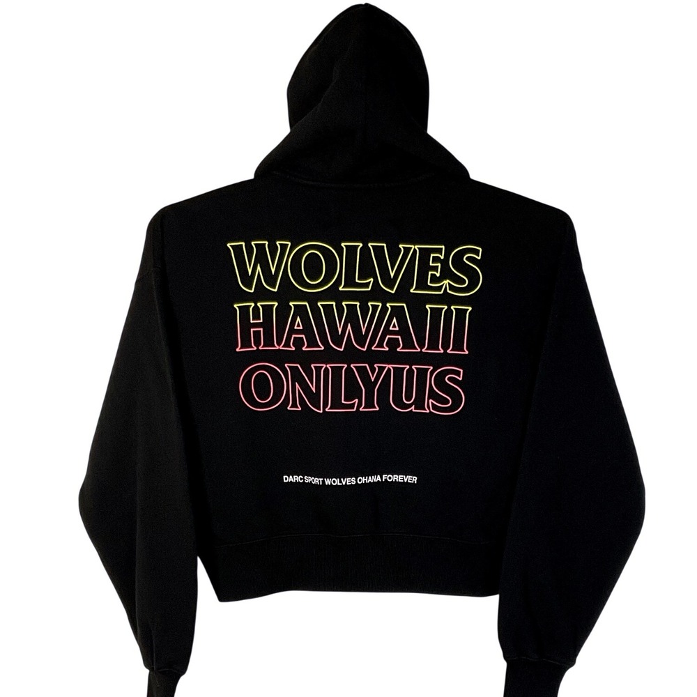 Darc Sport Hawaii Only Us Cropped‎ Full Zip Hoodie Black Womens XSmall flaw